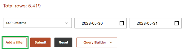 Data Portal Filter Query Builder