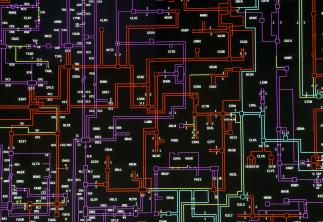 A mapped network of different piping 