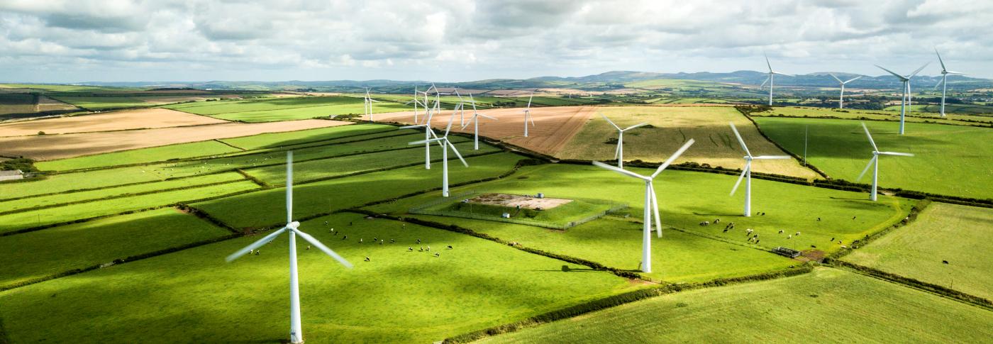 National Grid ESO - net zero explained - wind farm in sunshine