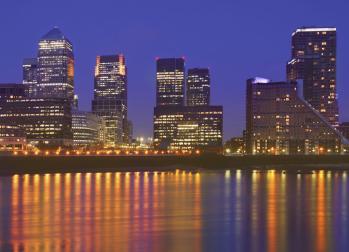 National Grid ESO - annual report and accounts - Canary wharf at night